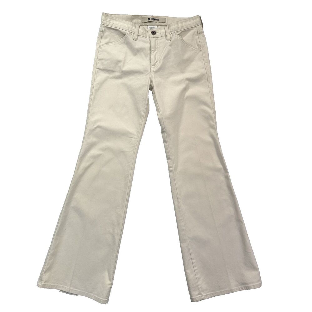 GAP  Low Rise Jeans Women's Size 8 Flare Leg Cream Ivory Color Denim Stretch